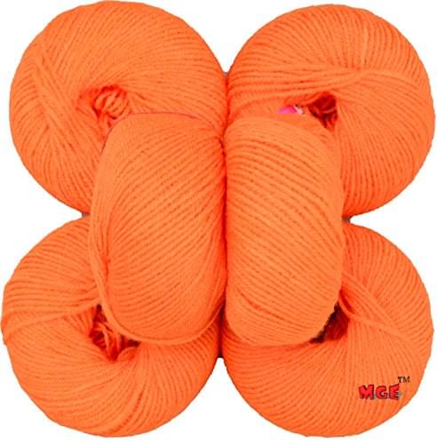     			Vardhman Acrylic Knitting Wool, Pack of 6 (Orange) (Pack of 6)