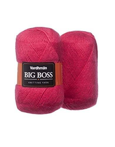     			Vardhman BigBoss Wool Soft Fingering Hand Knitting Dyed Gajri Wool Crochet Hook Yarn (400 g) Shade no.22