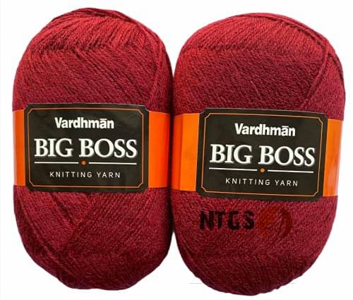     			Vardhman BigBoss Wool Soft Fingering Hand Knitting Dyed Light Mehroon Wool Crochet Hook Yarn (600 g) Shade no.31