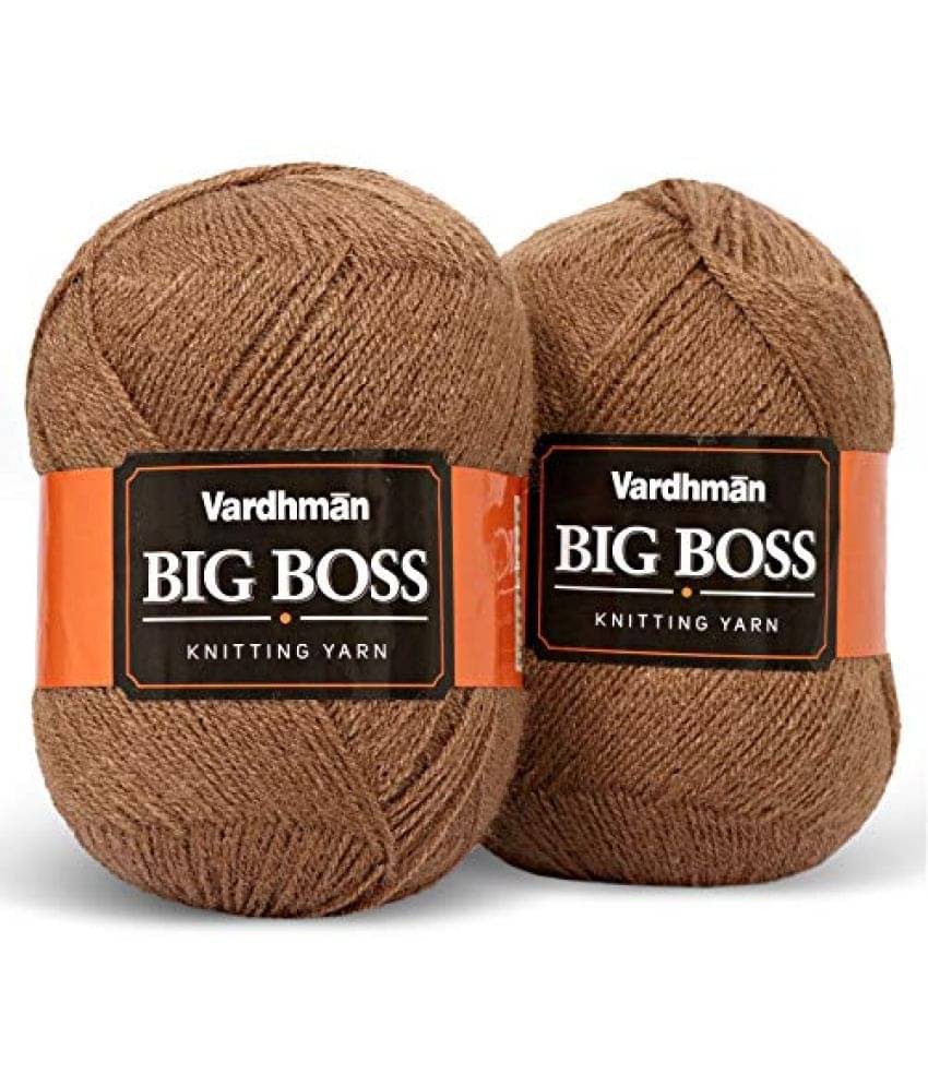     			Vardhman BigBoss Wool Soft Fingering Hand Knitting Dyed Dark Brown Wool Crochet Hook Yarn (400 g) Shade no.2
