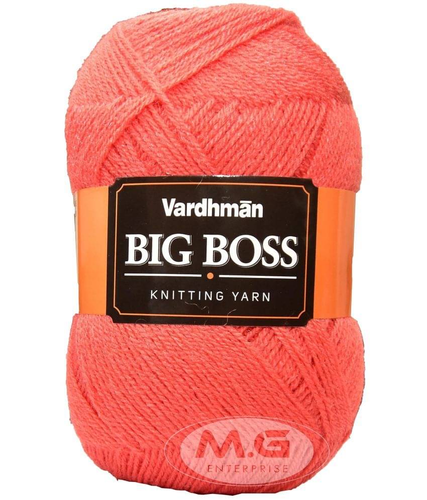     			Vardhman Bigboss Light Red 400 GMS Wool Ball Hand Knitting Wool/Art Craft Soft Fingering Crochet Hook Yarn, Needle Knitting Yarn Thread Dyed-XO Art-AGBE