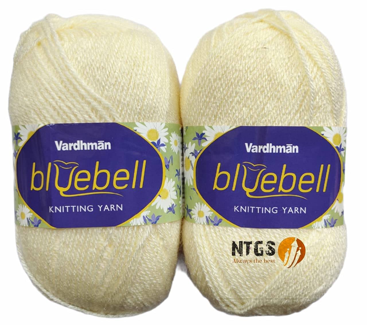     			Vardhman Bluebell 500 g Wool Ball Hand Knitting Wool & Art Craft Soft Fingering Crochet Hook Yarn Needles Acrylic Knitting Yarn Thread Dyed Light Cream (One Ball 100gm Each) Shade No-9
