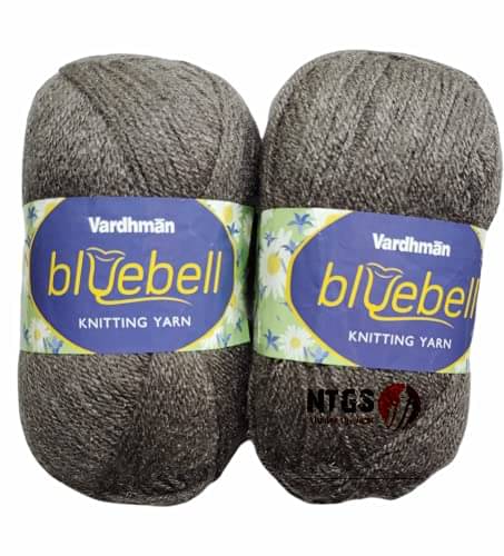     			Vardhman Bluebell 600 g Wool Ball Hand Knitting Wool & Art Craft Soft Fingering Crochet Hook Yarn Needles Acrylic Knitting Yarn Thread DyedMouse Grey (One Ball 100gm Each) Shade No-64