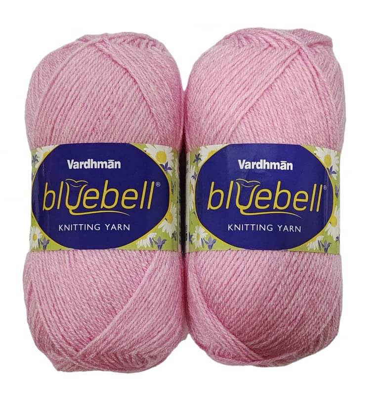     			Vardhman Bluebell 600 g Wool Ball Hand Knitting Wool & Art Craft Soft Fingering Crochet Hook Yarn Needles Acrylic Knitting Yarn Thread Dyed Pink (One Ball 100gm Each) Shade No-5
