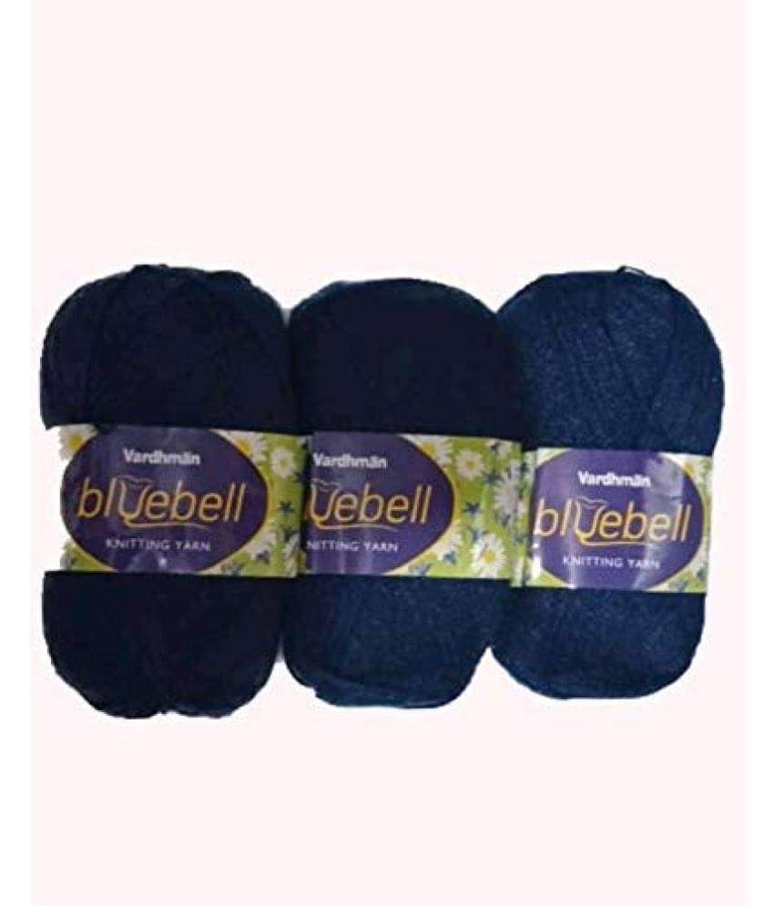     			Vardhman Bluebell 600 gm Wool Ball Hand Knitting Wool & Art Craft Soft Fingering Crochet Hook Yarn Needles Acrylic Knitting Yarn Thread Dyed(100gm Each)