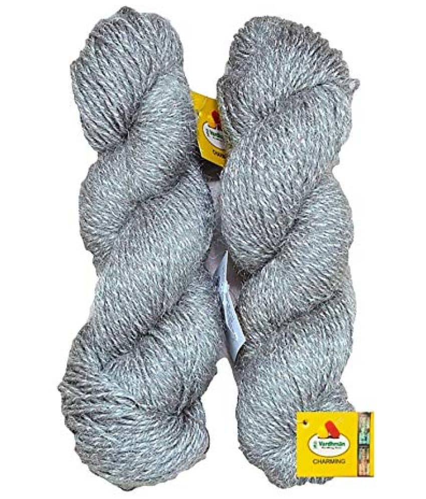 Vardhman Brilon Woollen Crochet Yarn Thread (Steel Grey, 500 gm)