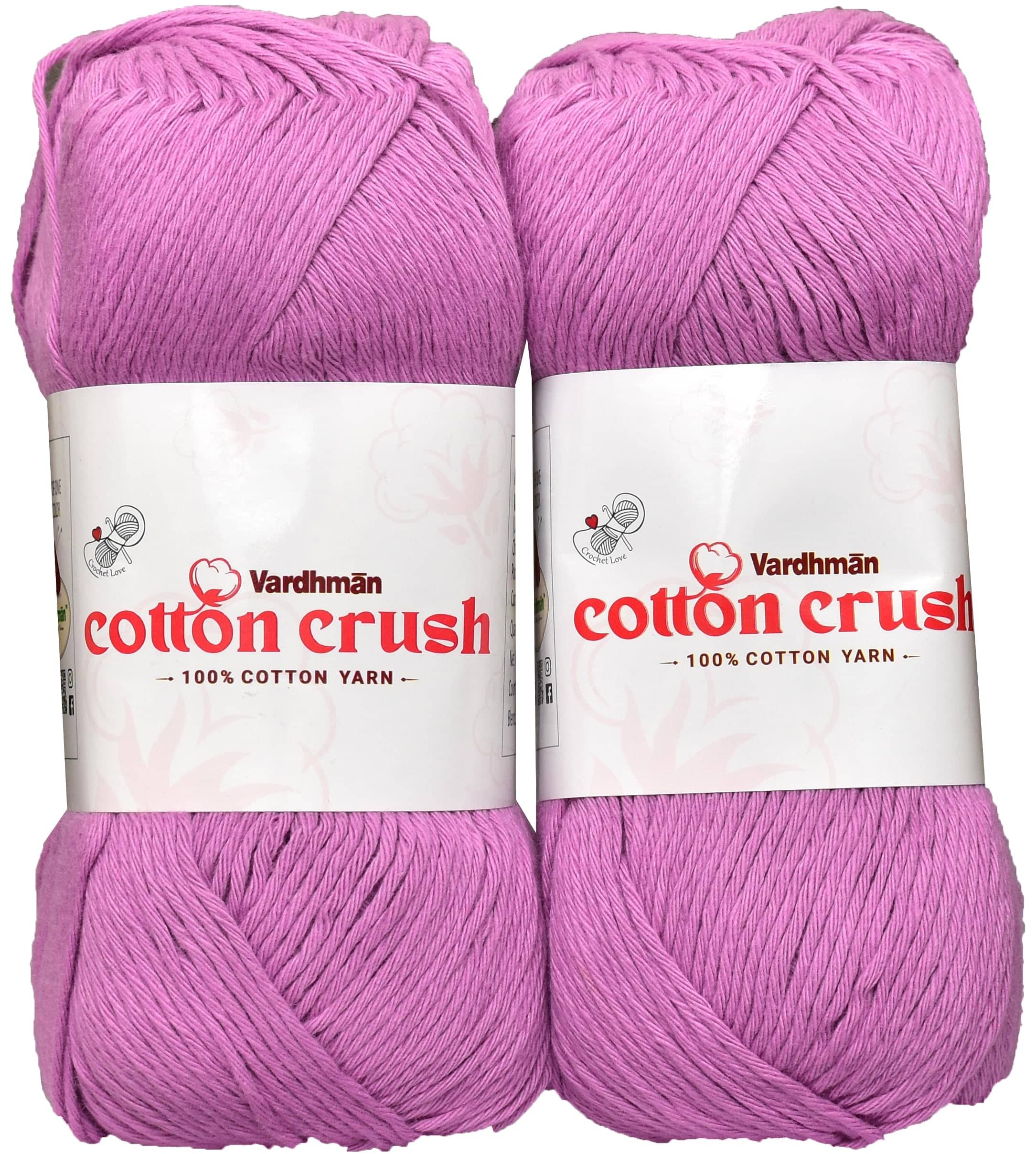 Vardhman Cotton Crush 8-ply Purple 600 GMS 100% Cotton Ball Hand Knitting Cotton/Art Craft Soft Fingering Crochet Hook Yarn, Needle Knitting Yarn Thread Dyed-IC Art-AFCI