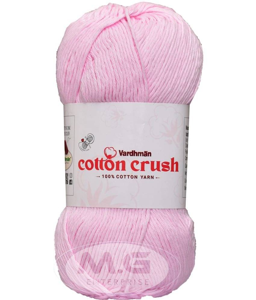     			Vardhman Cotton Crush 8-ply Baby Pink 600 GMS 100% Cotton Ball Hand Knitting Cotton/Art Craft Soft Fingering Crochet Hook Yarn, Needle Knitting Yarn Thread Dyed-JC Art-AFDJ