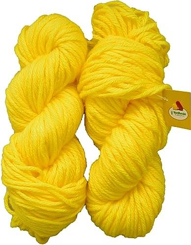     			Vardhman Jackpot Thick Chunky Wool Hand Knitting Yarn (Yellow) (Hanks-500gms)