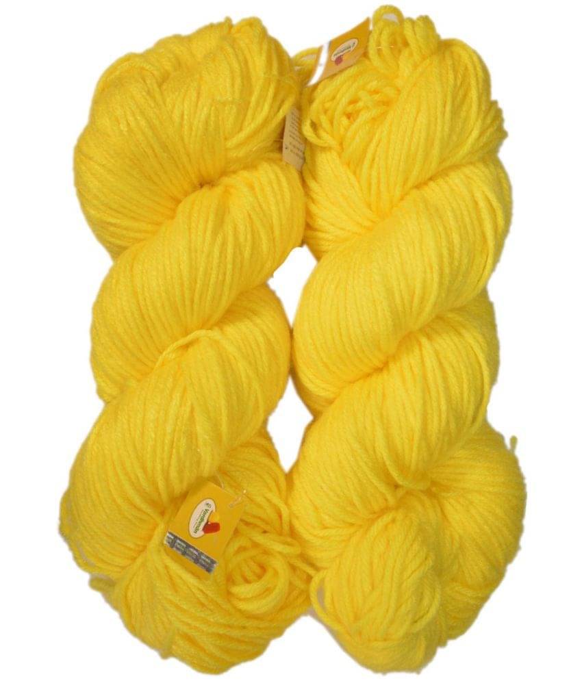     			Vardhman Jackpot Thick Chunky Wool Hand Knitting Yarn (Yellow) (Hanks-400gms)
