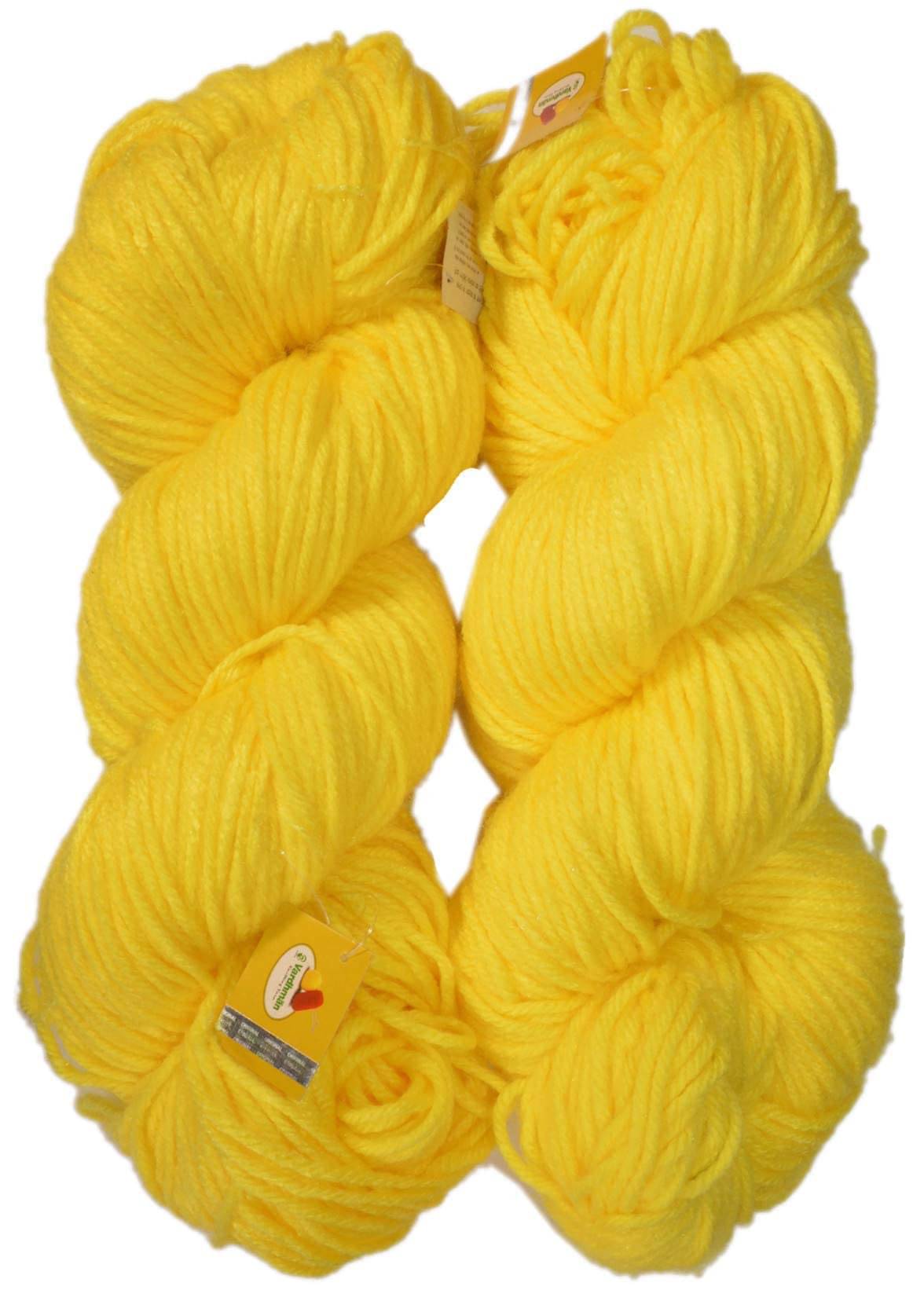     			Vardhman Jackpot Thick Chunky Wool Hand Knitting Yarn (Yellow) (Hanks-200gms)
