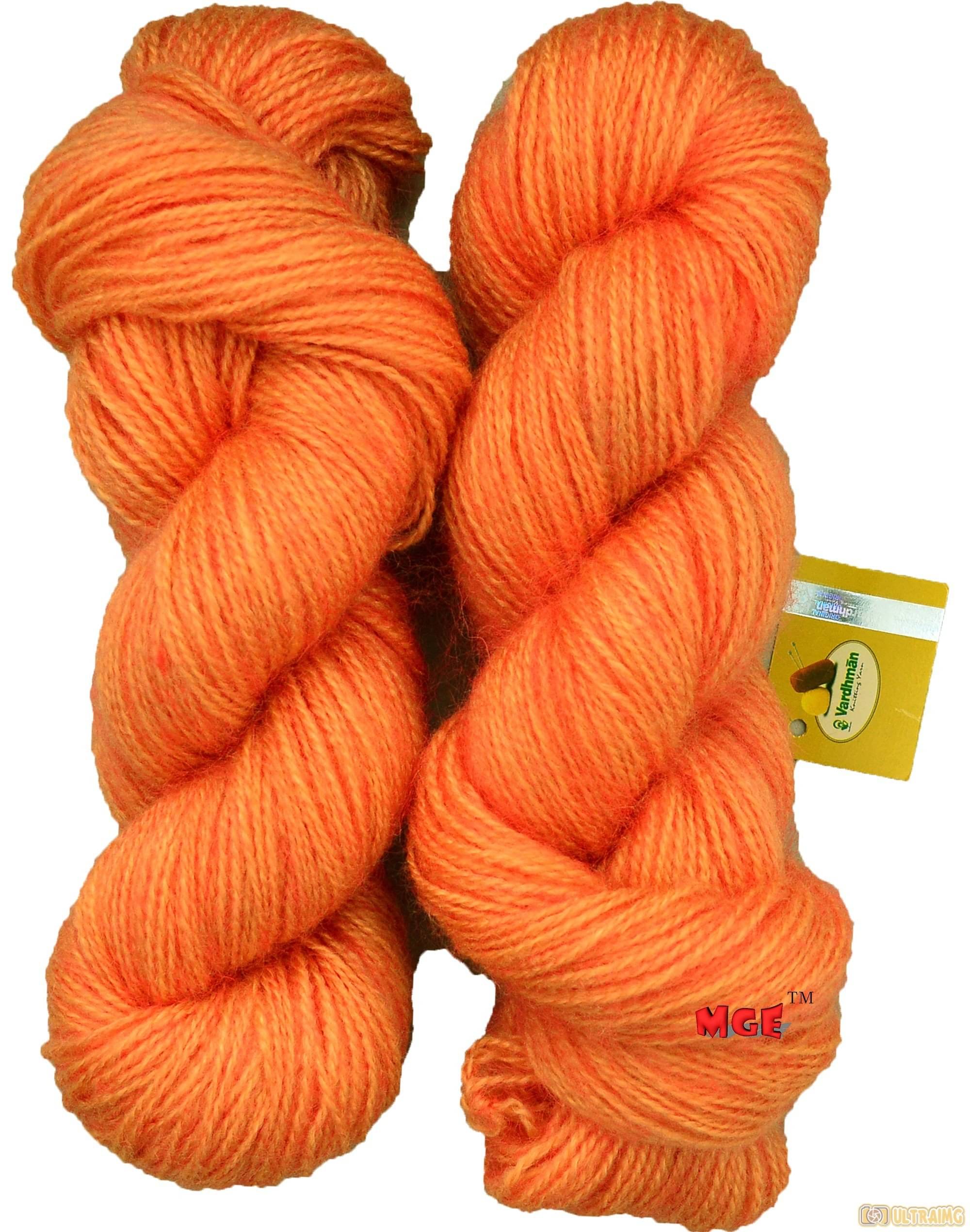     			Vardhman Mohir Plus Orange Wool Hand Knitting Wool/Art Craft Soft Fingering Crochet Hook Yarn, Needle Acrylic Knitting Yarn Thread Dyed 300 gm?