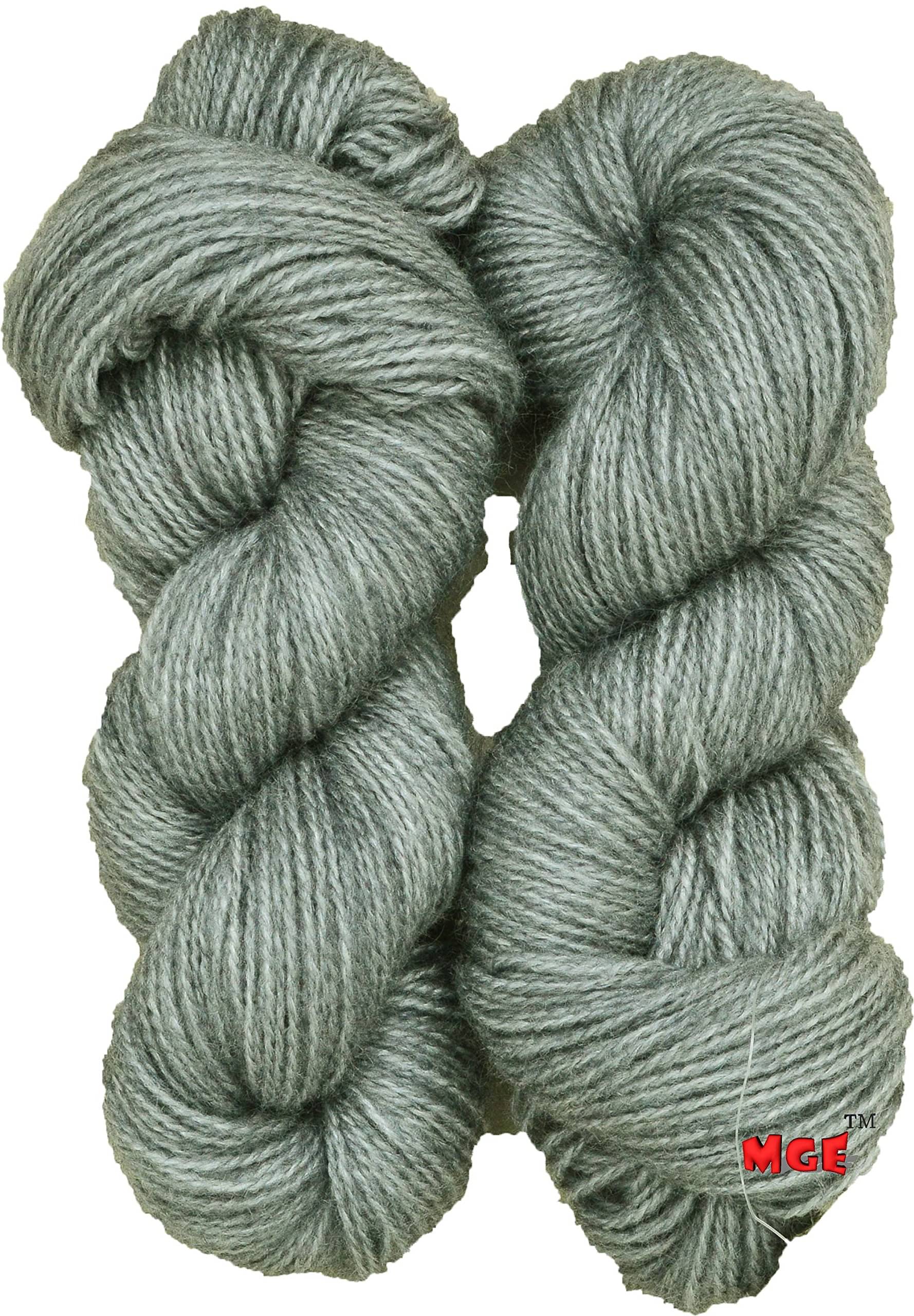     			Vardhman Mohir Plus Steel Grey Wool Hand Knitting Wool/Art Craft Soft Fingering Crochet Hook Yarn, Needle Acrylic Knitting Yarn Thread Dyed 400 gm