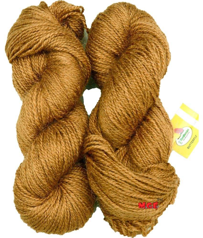     			Vardhman RABIT Excel Brown 300 gm Wool Hank Hand Knitting Wool/Art Craft Soft Fingering Crochet Hook Yarn, Needle Acrylic Knitting Yarn Thread Dyed by Vardhman