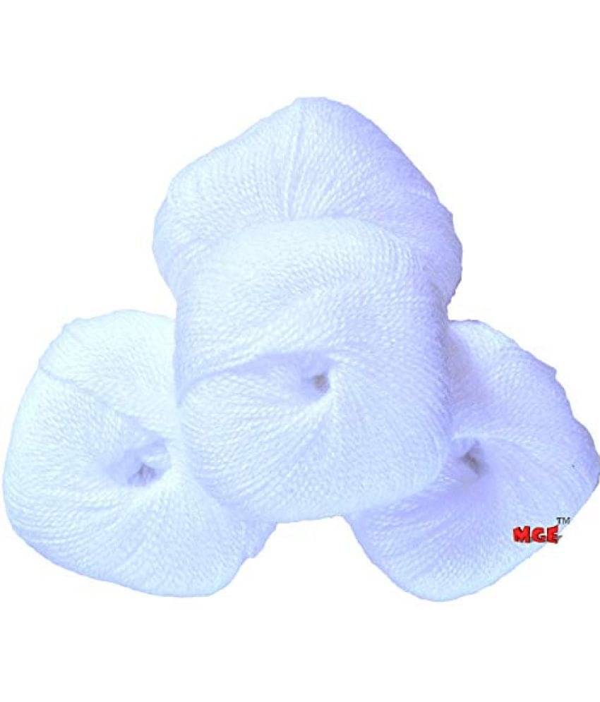     			Vardhman Soft n Smart (White) no.01 (200 gm) Wool Ball Hand knitting wool/Art Craft soft fingering crochet hook yarn, needle Acrylic knitting yarn thread dyed