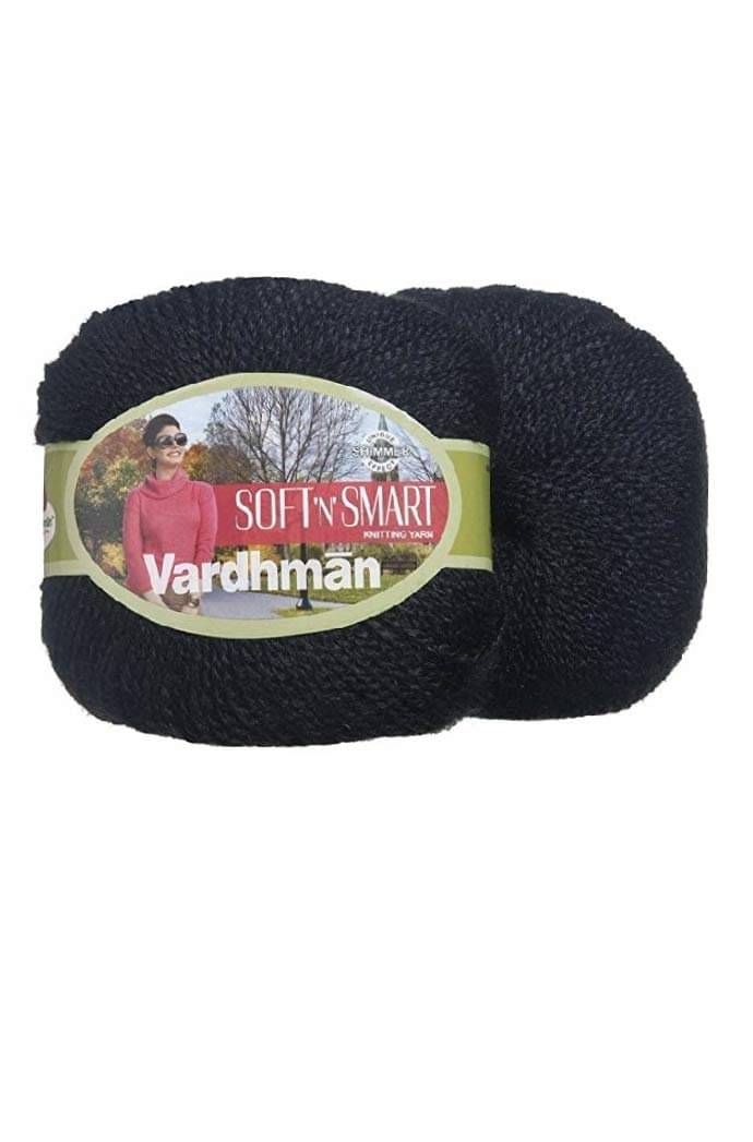    			Vardhman Soft n Smart Wool Soft Fingering Crochet 300gm Black