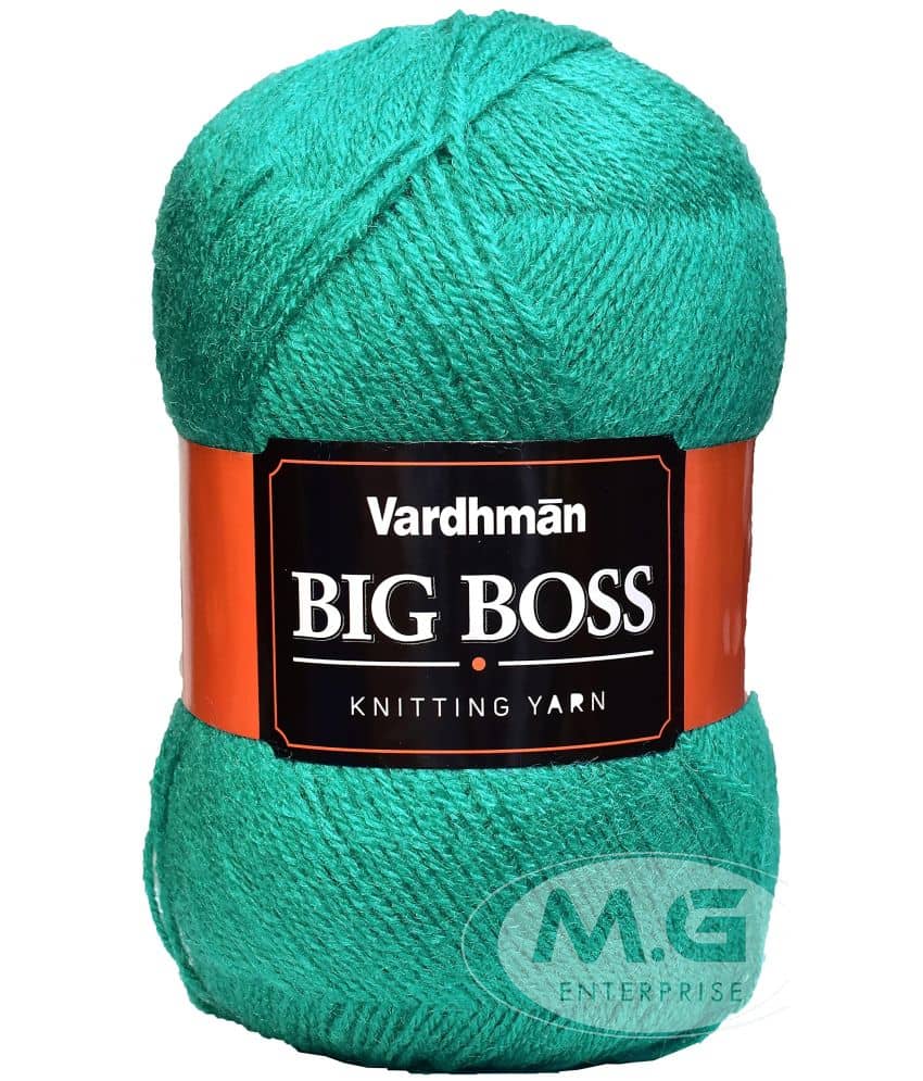 Vardhman YARN Big boss Wool Hand Knitting Yarn Soft Fingering Wool Thread Art Craft ferozi Shade no.21 800gm