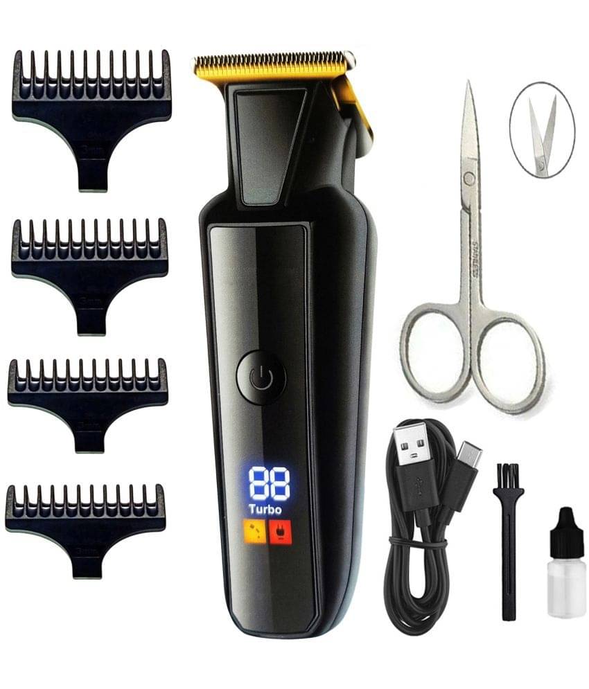     			geemy Led Display Black Cordless Beard Trimmer With 45 minutes Runtime
