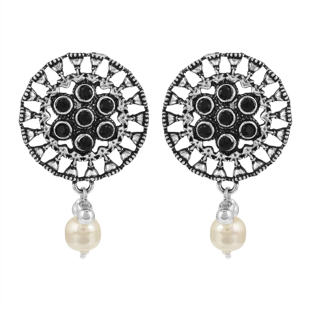     			ADMIER Black Drop Earrings ( Pack of 1 )