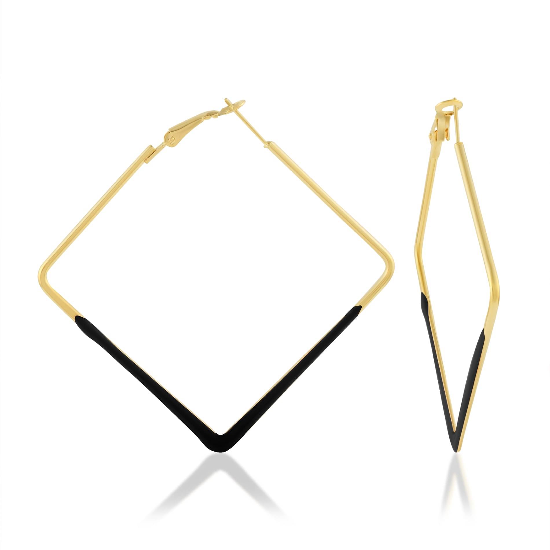     			ADMIER Black Hoops Earrings ( Pack of 1 )