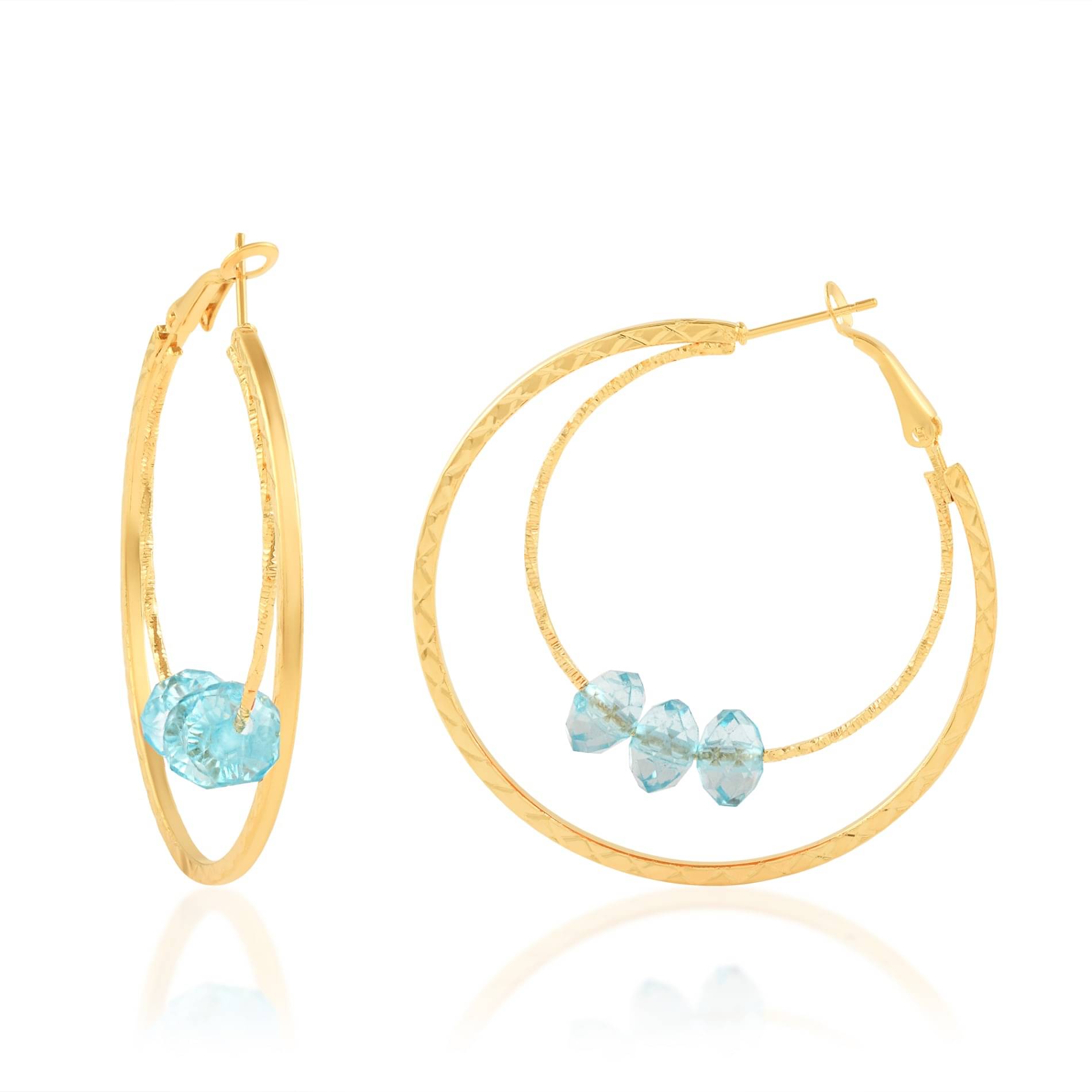     			ADMIER Blue Hoops Earrings ( Pack of 1 )