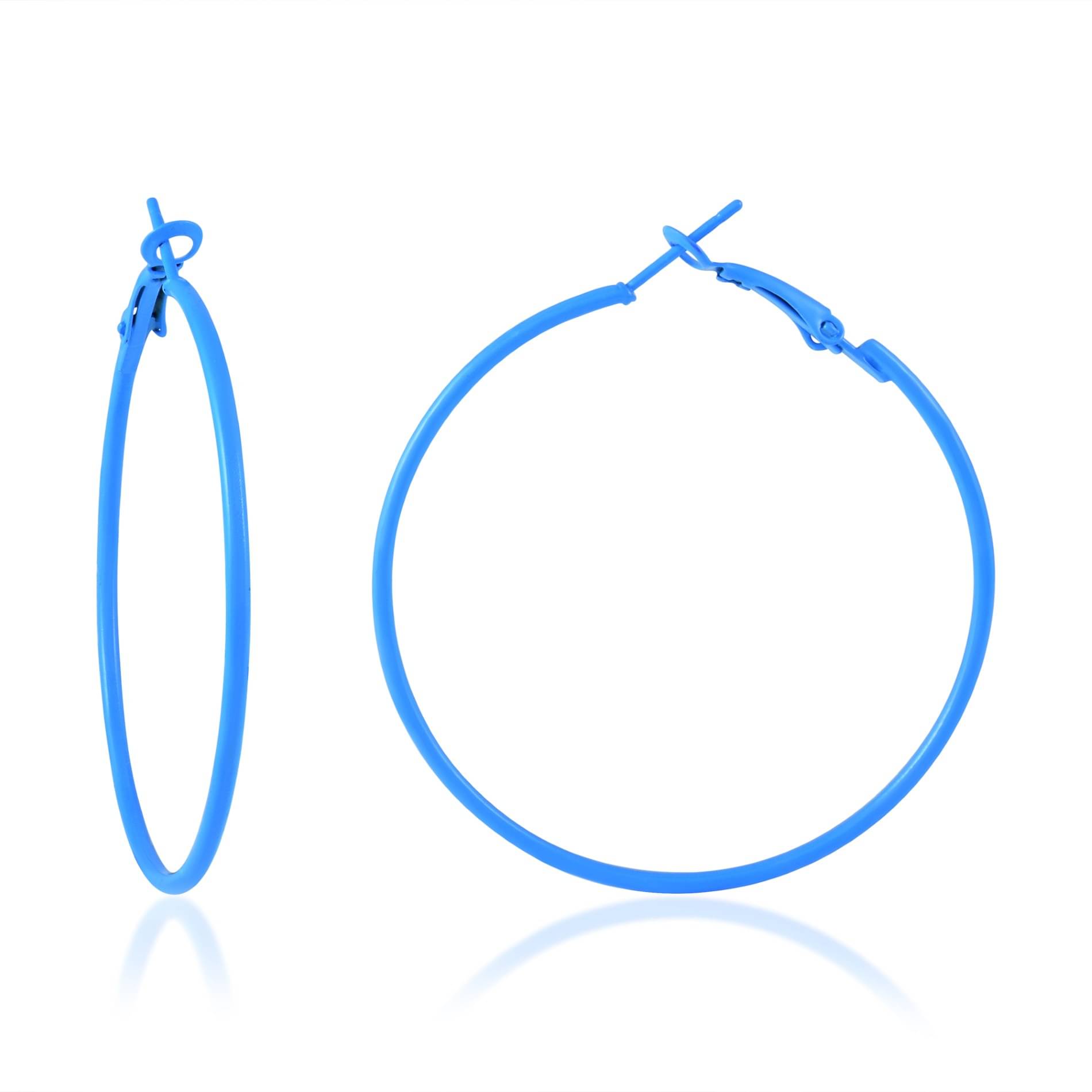     			ADMIER Blue Hoops Earrings ( Pack of 1 )