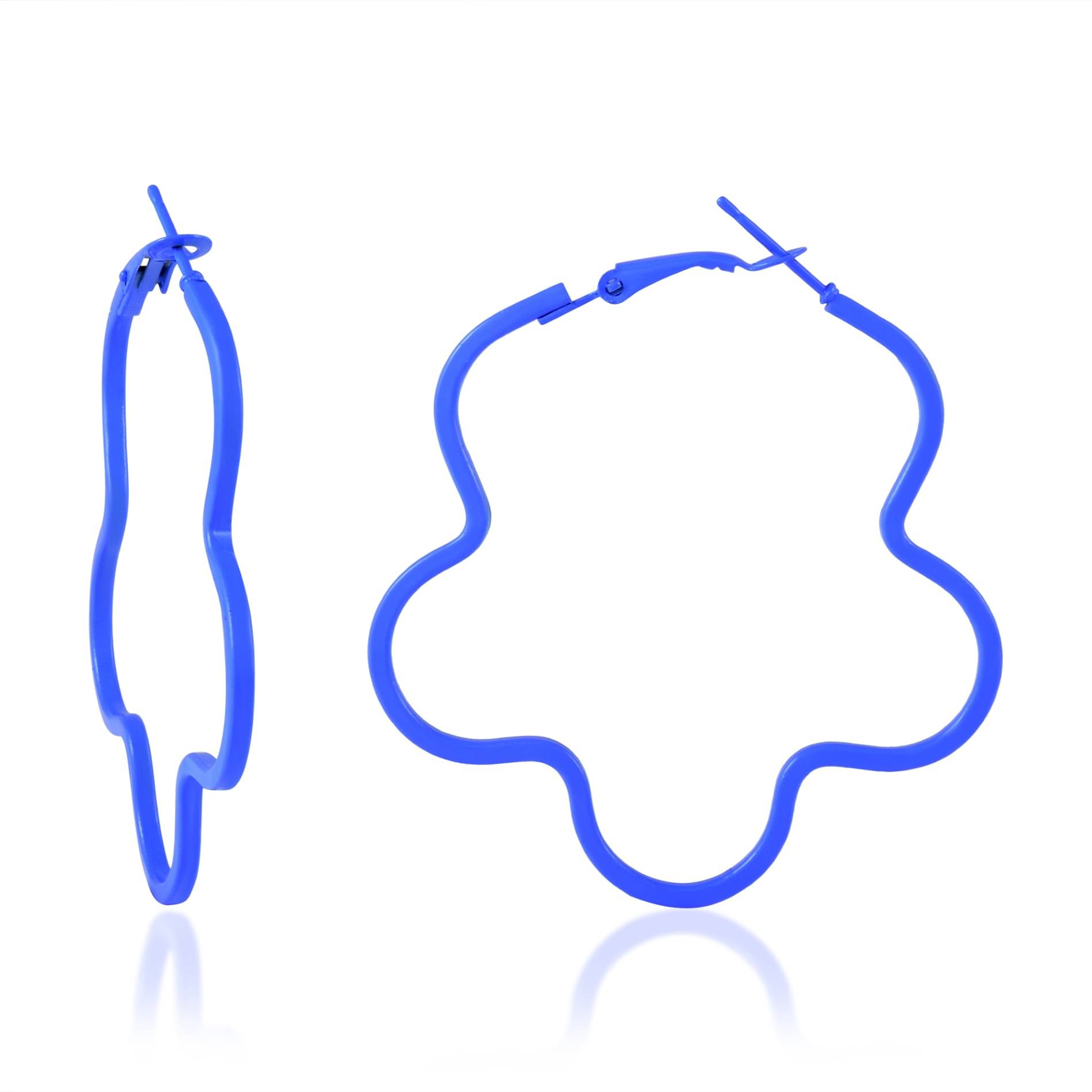     			ADMIER Blue Hoops Earrings ( Pack of 1 )