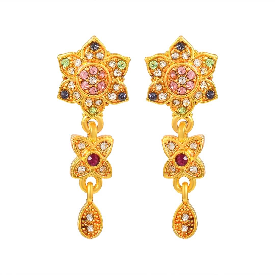     			ADMIER Golden Drop Earrings ( Pack of 1 )