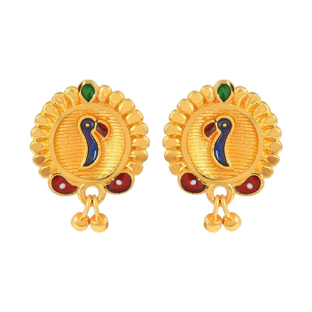     			ADMIER Golden Stud Earrings ( Pack of 1 )