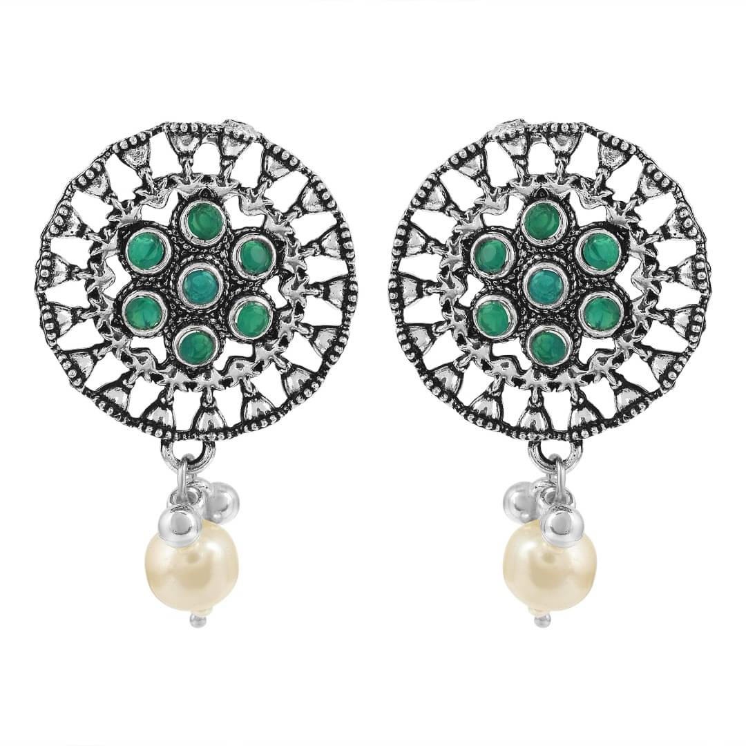     			ADMIER Green Drop Earrings ( Pack of 1 )