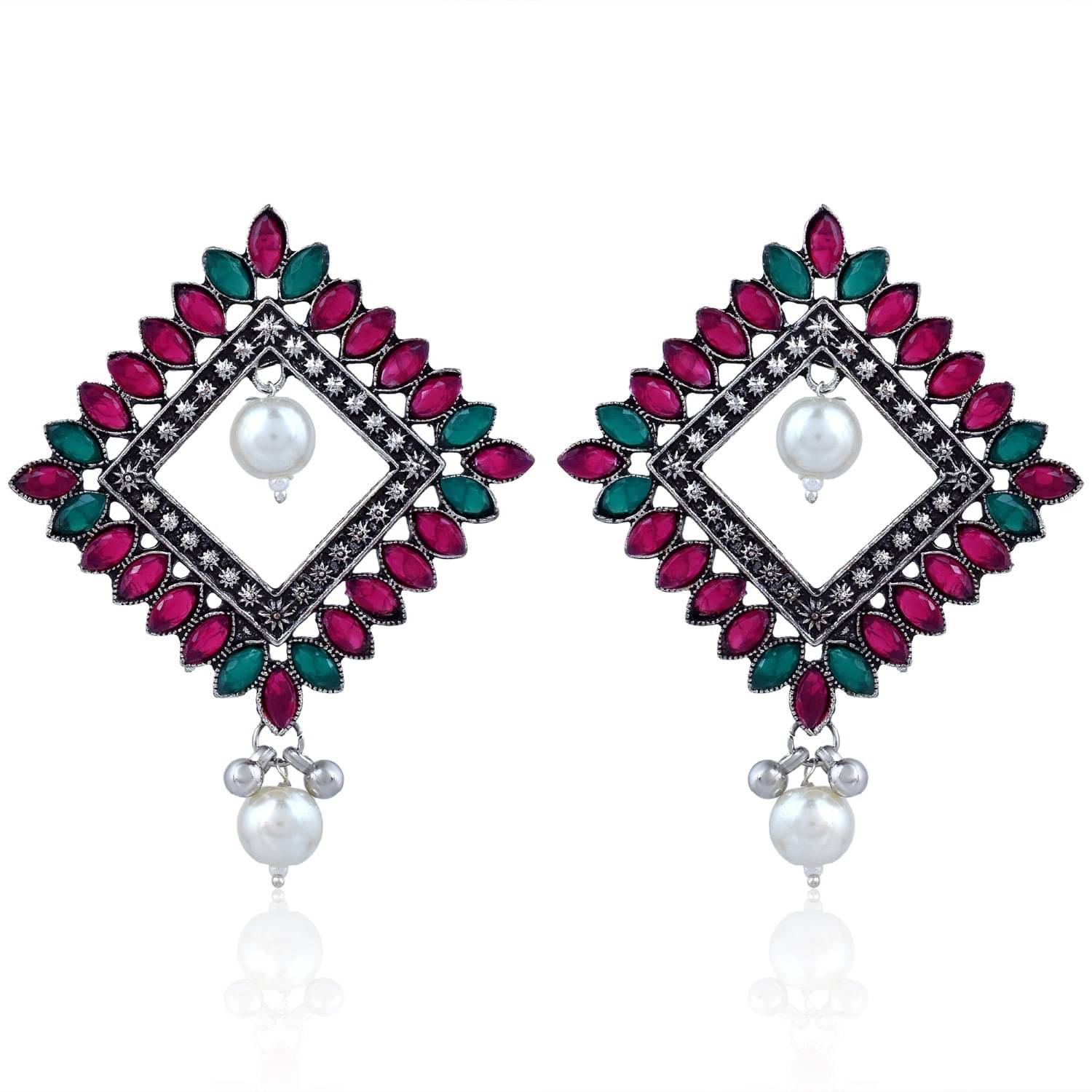     			ADMIER Multi Color Stud Earrings ( Pack of 1 )