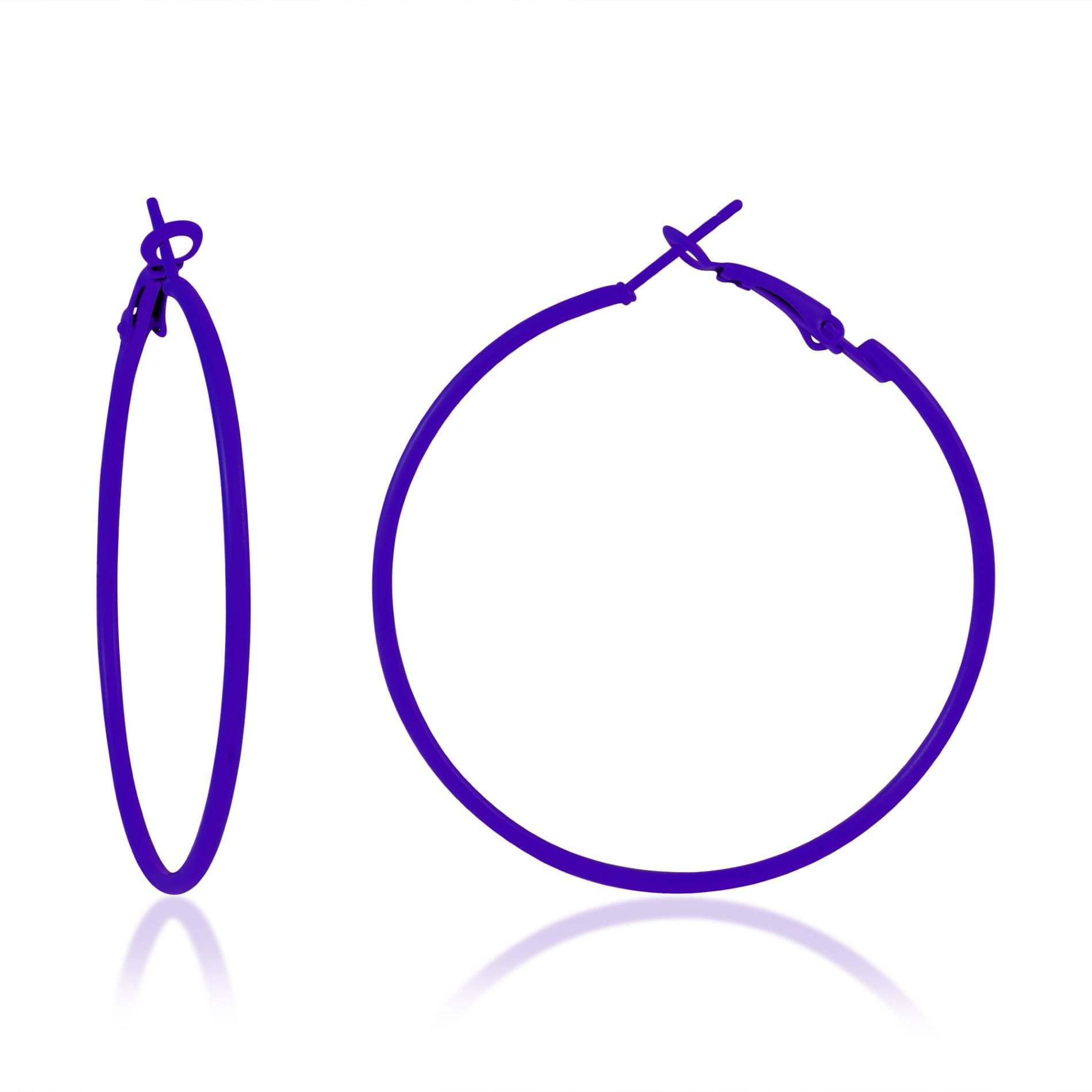     			ADMIER Purple Hoops Earrings ( Pack of 1 )