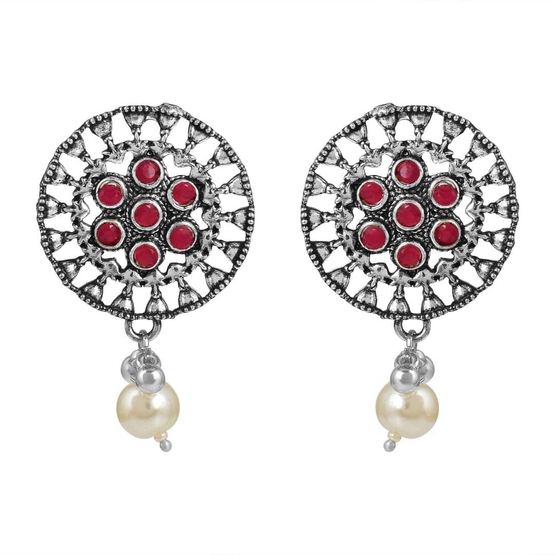     			ADMIER Red Drop Earrings ( Pack of 1 )