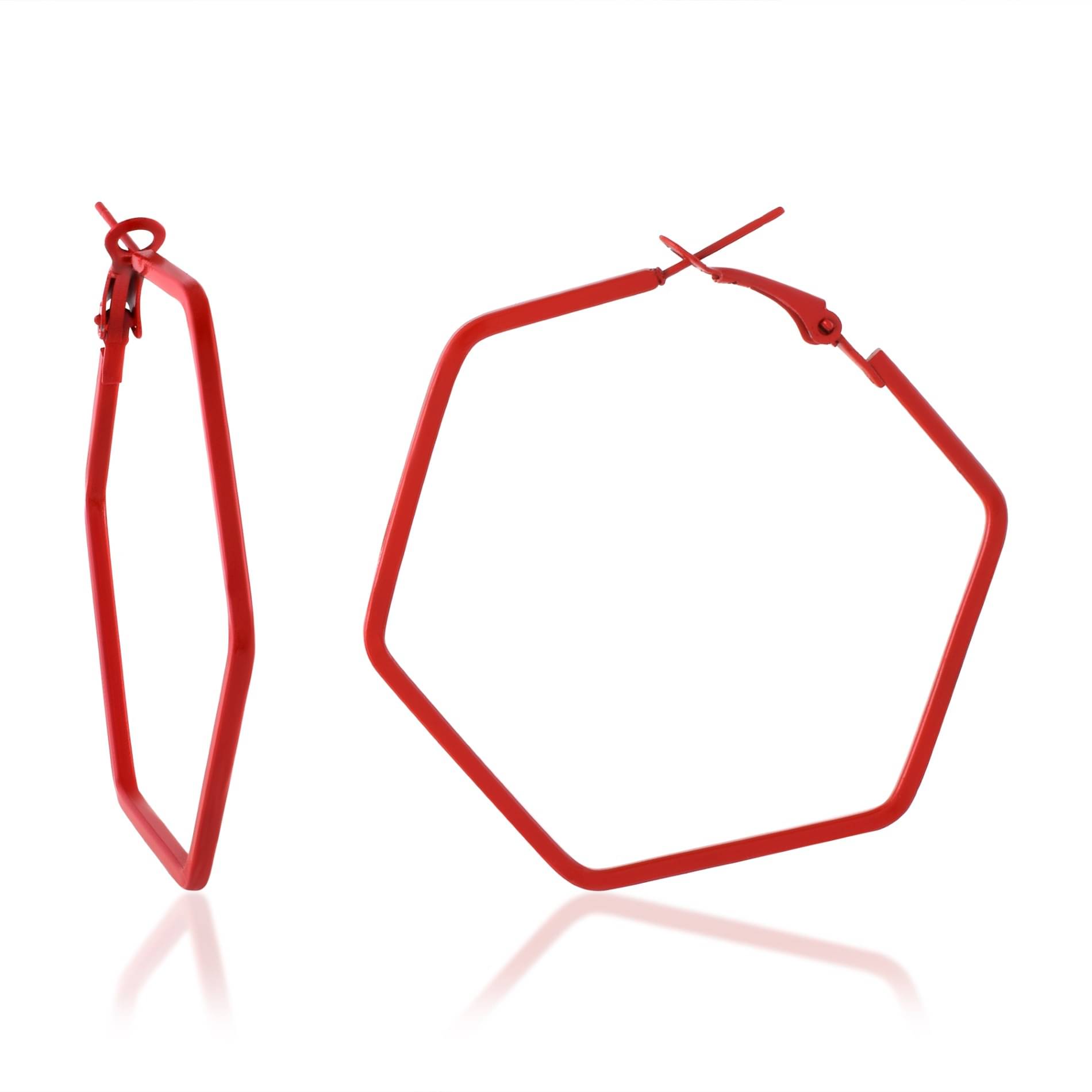     			ADMIER Red Hoops Earrings ( Pack of 1 )