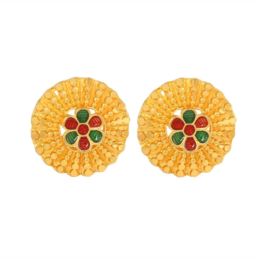     			ADMIER Yellow Stud Earrings ( Pack of 1 )