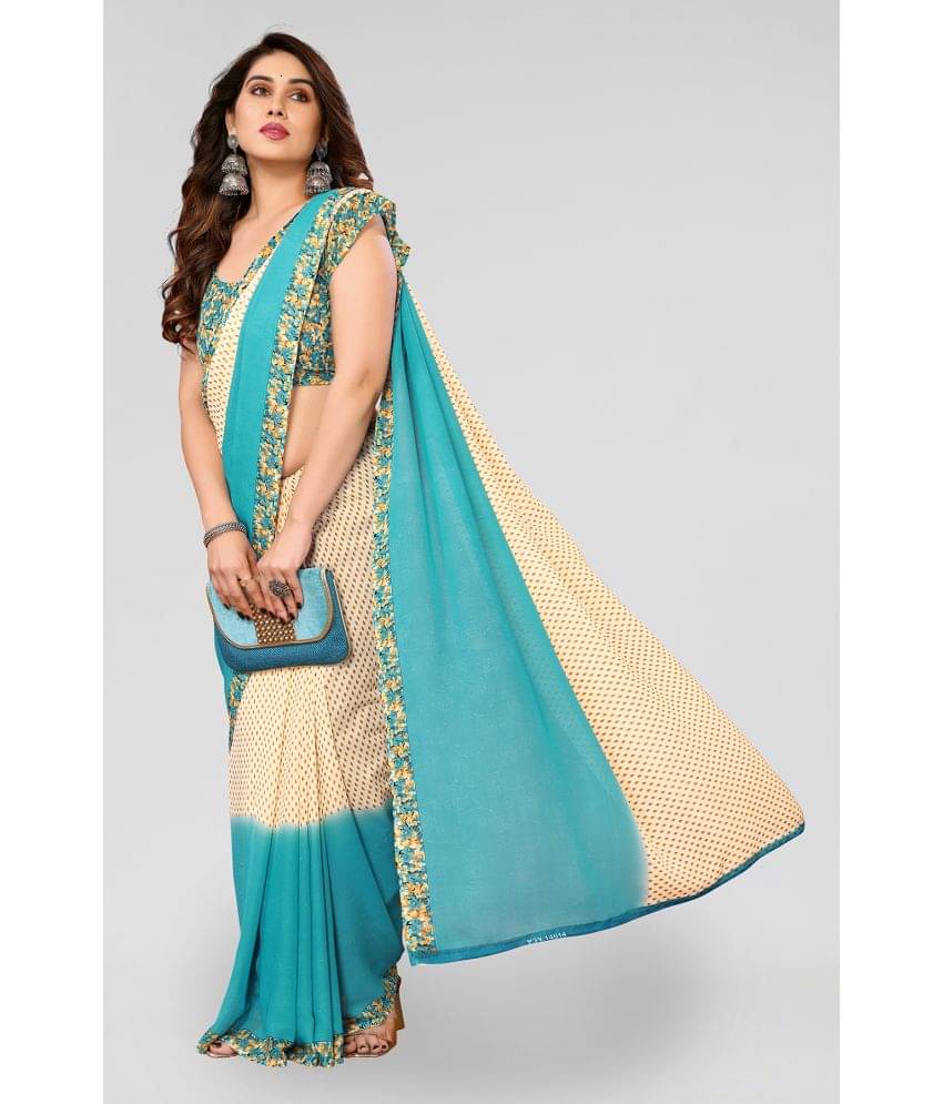     			ANAND SAREES Georgette Printed Saree With Unstitched Blouse Piece ( Beige )