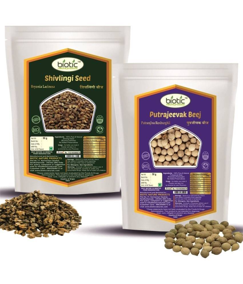 Biotic Shivlingi Seed and Putrajeevak Seeds Combo (50g Each) 100 gm Pack of 2 Biotic Shivlingi Seed and Putrajeevak Seeds Combo (50g Each) 100 gm Pack of 2