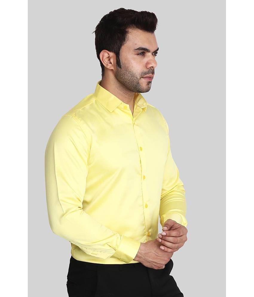 Comey Satin Slim Fit Solids Full Sleeves Men's Casual Shirt - Green ( Pack of 1 )