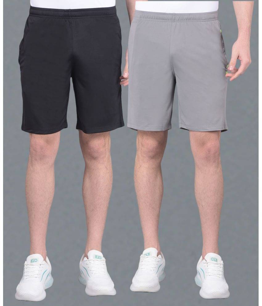     			Force NXT Multi Polyester Men's Gym Shorts ( Pack of 2 )