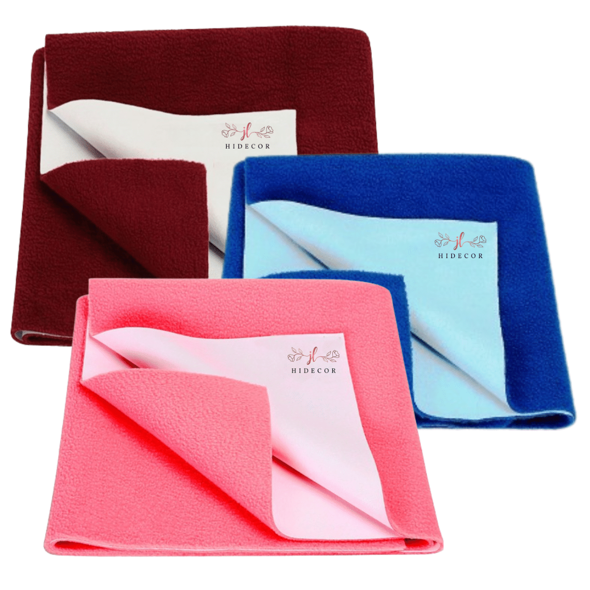     			HIDECOR Maroon Laminated Bed Protector Sheet ( Pack of 3 )
