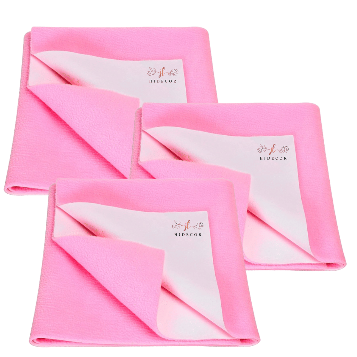 HIDECOR Pink Laminated Bed Protector Sheet ( Pack of 3 )
