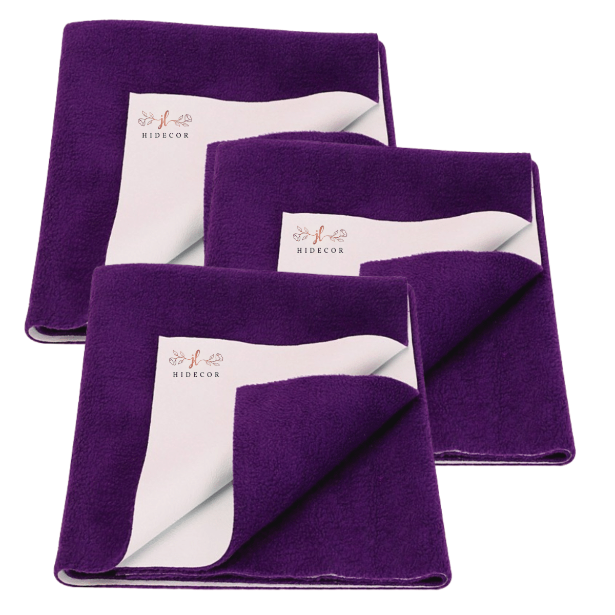     			HIDECOR Plum Laminated Bed Protector Sheet ( Pack of 3 )