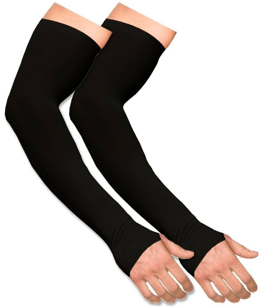 HINGOL Black Self Design Riding Sleeves ( Single Set ) HINGOL Black Self Design Riding Sleeves ( Single Set )