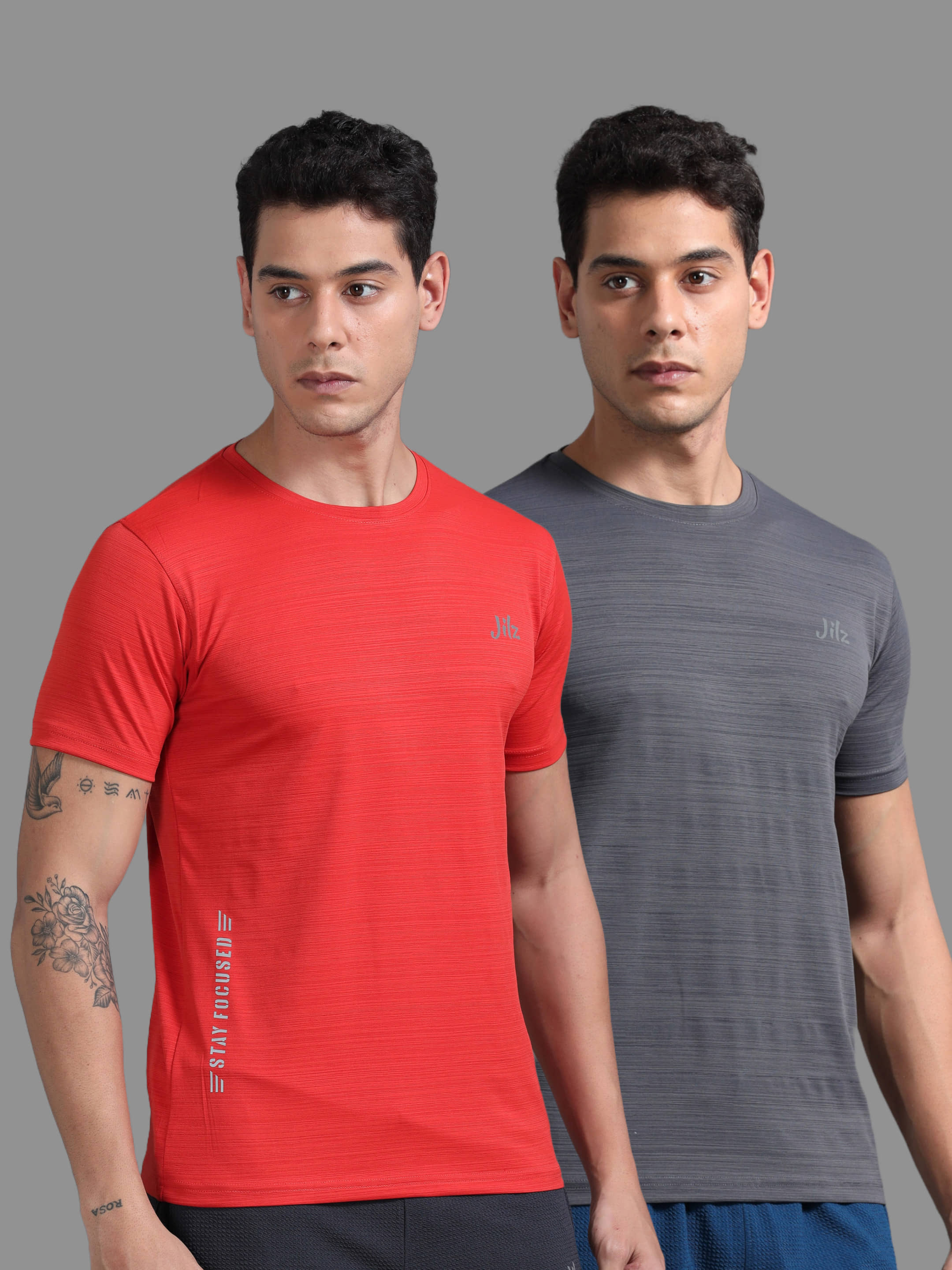JILZ Pack of 2 Polyester Regular Fit Men's T-Shirt ( Multicolor )