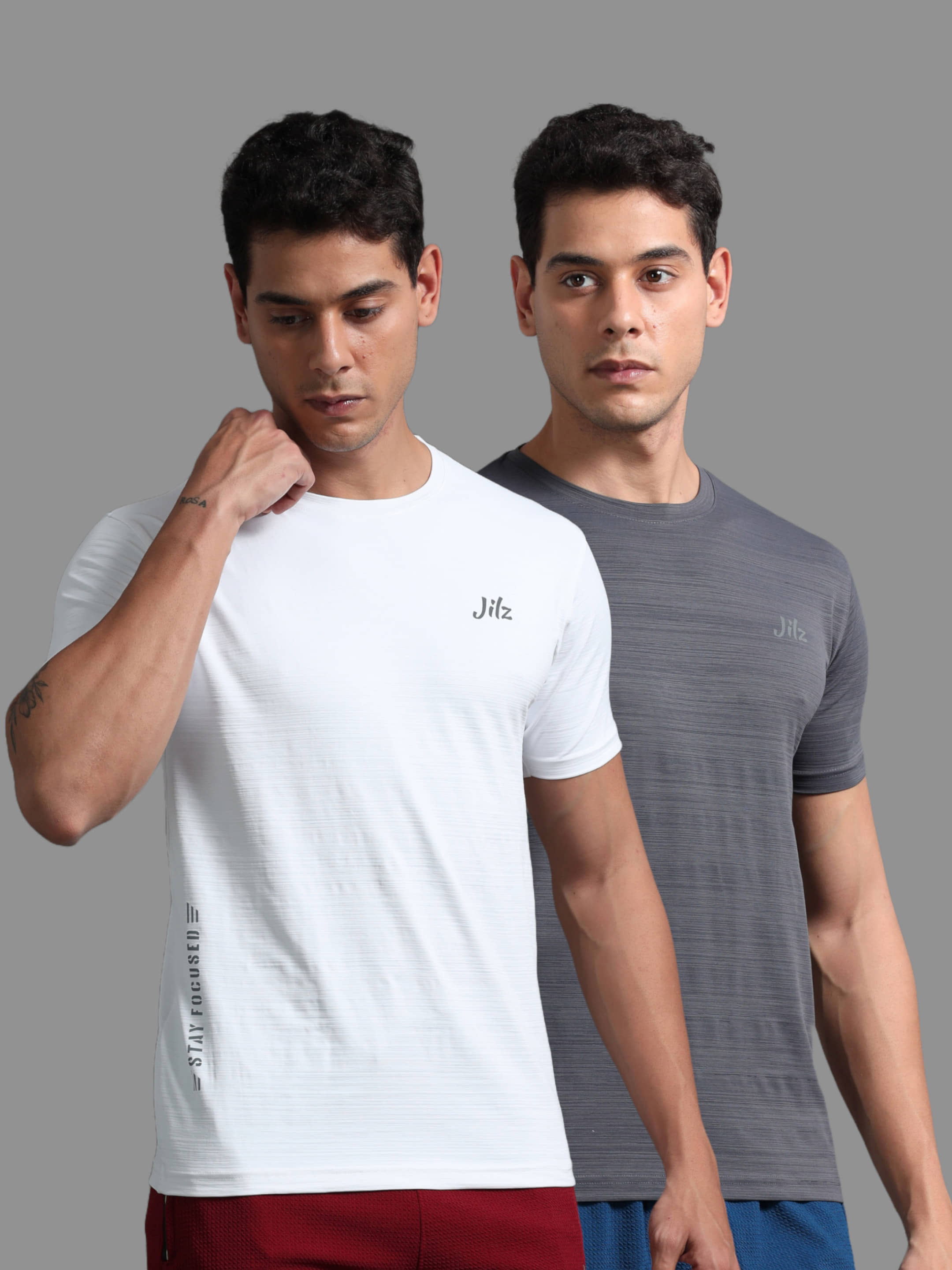 JILZ Pack of 2 Polyester Regular Fit Men's T-Shirt ( Multicolor )
