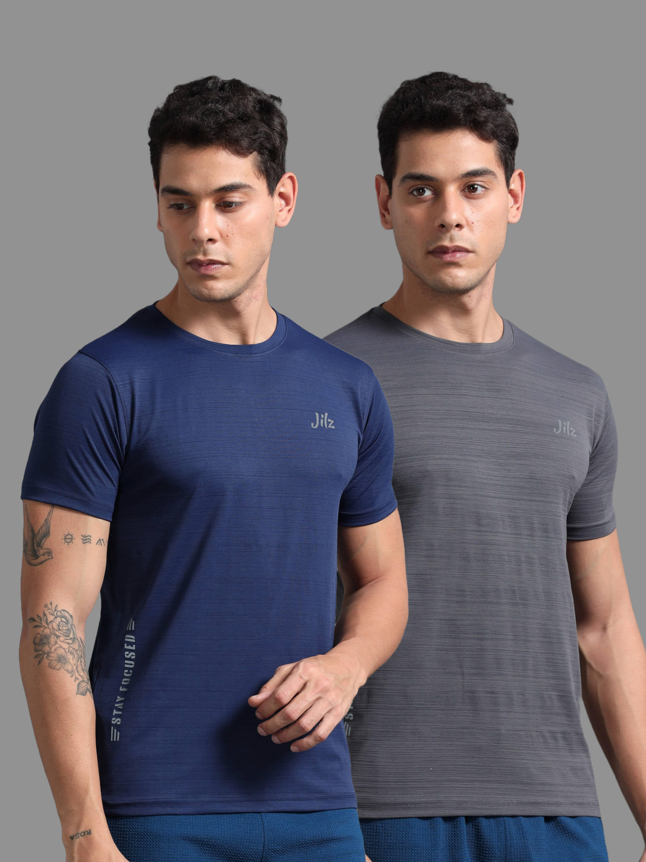 JILZ Pack of 2 Polyester Regular Fit Men's T-Shirt ( Multicolor )