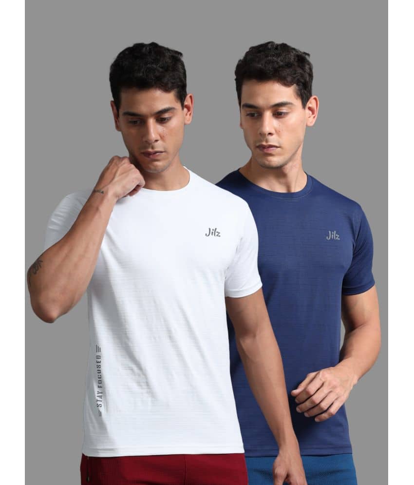 JILZ Pack of 2 Polyester Regular Fit Men's T-Shirt ( Multicolor )