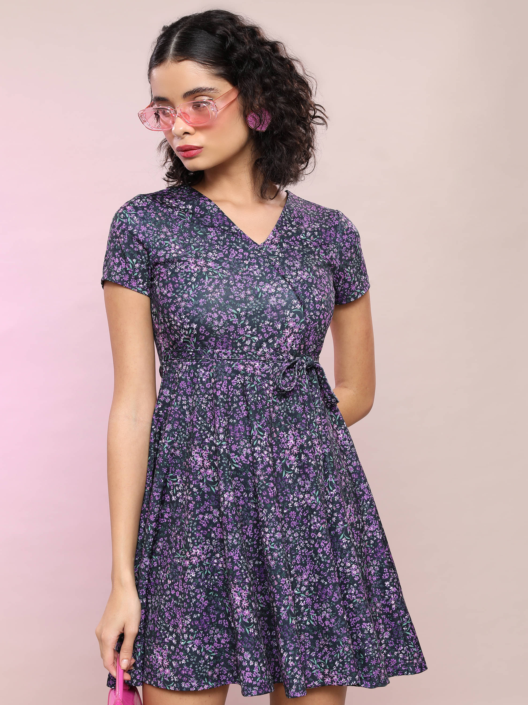     			Ketch Women Polyester Blend Printed Wrap Dress ( Multi Color )