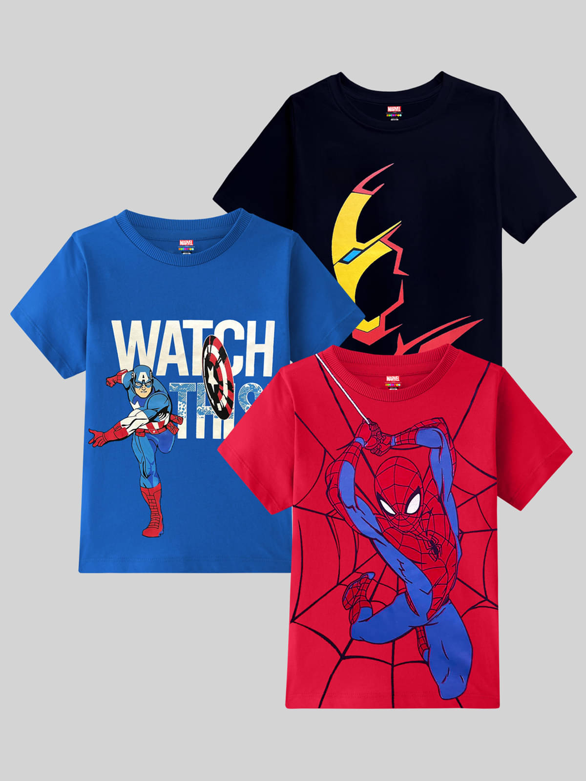    			Kuchipoo Pack of 3 Boys Cotton Blend T-Shirt ( Multicolor )