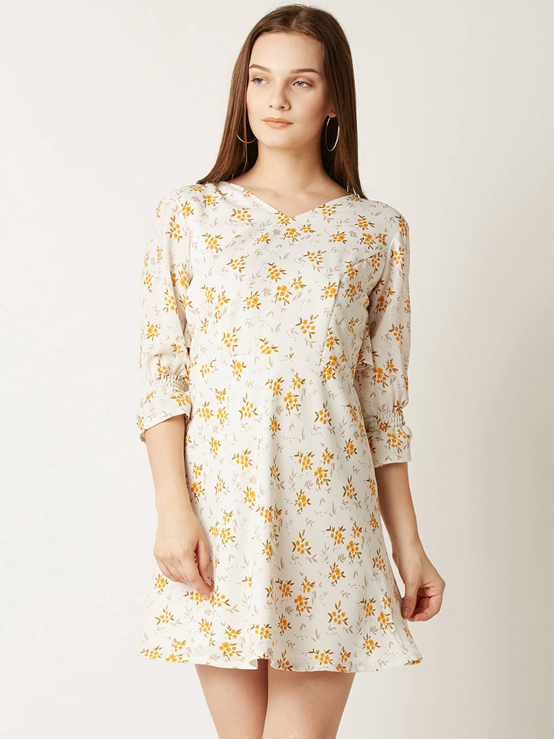 Miss Chase Women Crepe Printed A-line Dress ( Multicolor ) Miss Chase Women Crepe Printed A-line Dress ( Multicolor )